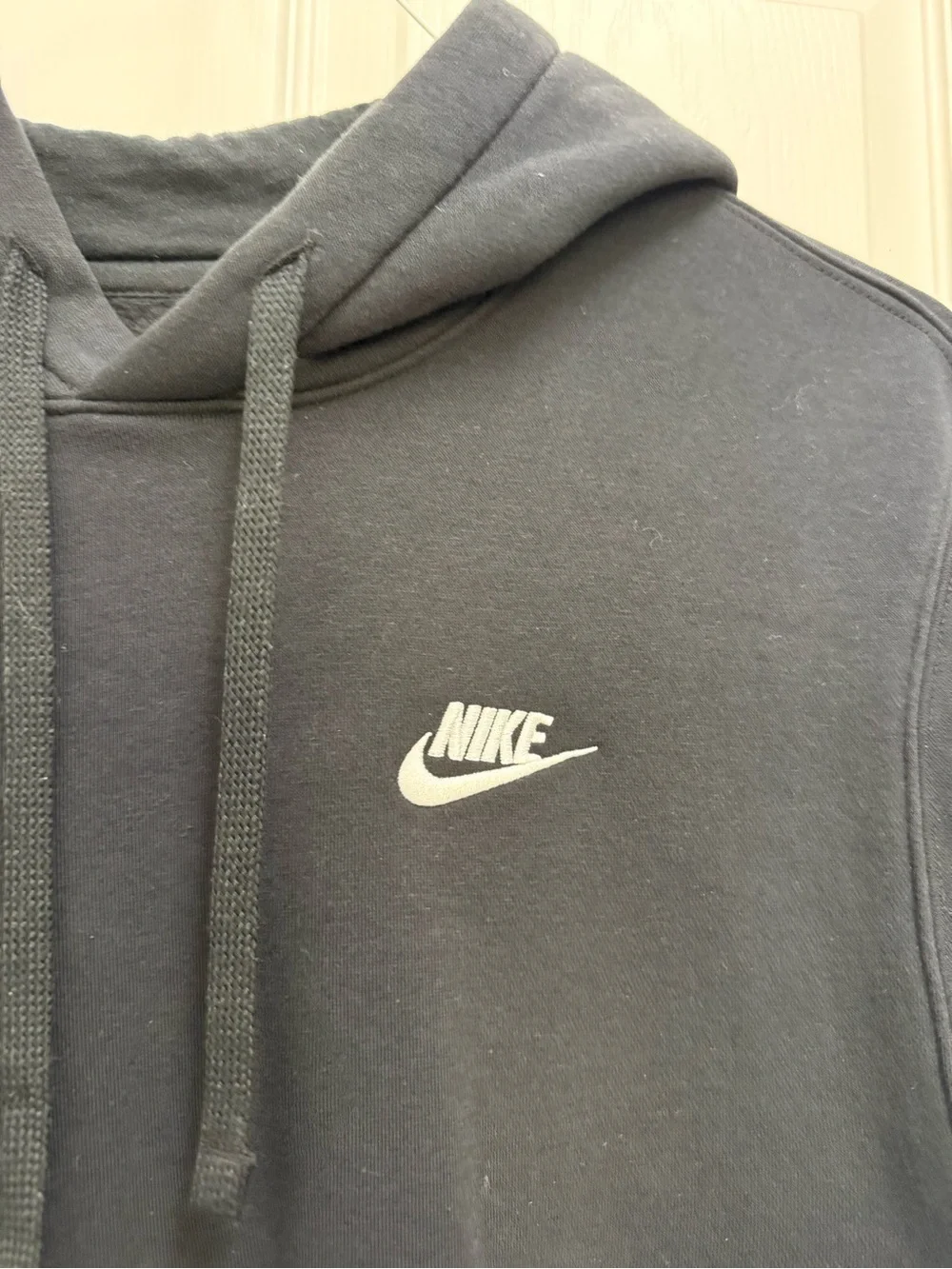 Nike Men's Pullover Hoodie with White Swoosh |  Black | Small